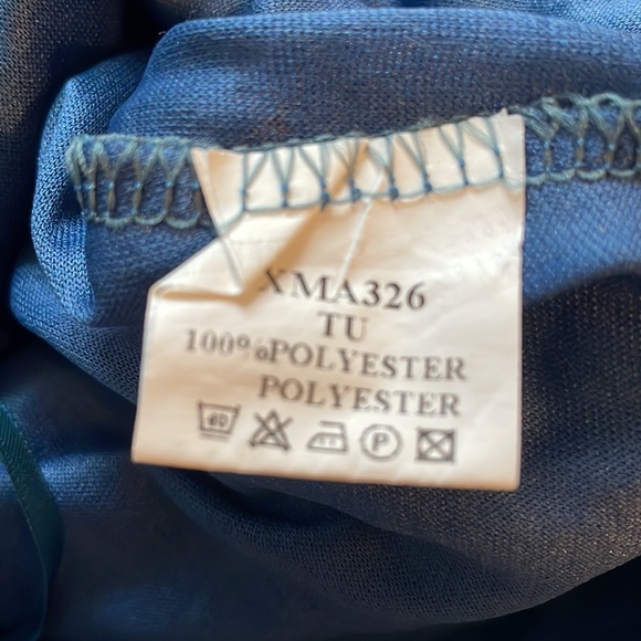 Blue halter trapeze mini dress - Picture 3 of 4